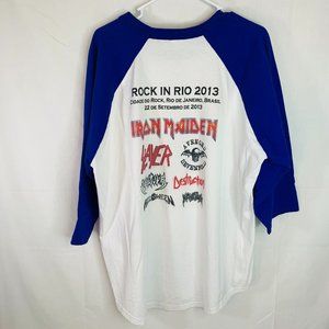 Rock In Rio 2013 Raglan Shirt Men's XXL/XXXL Music Festival Iron Maiden Slayer